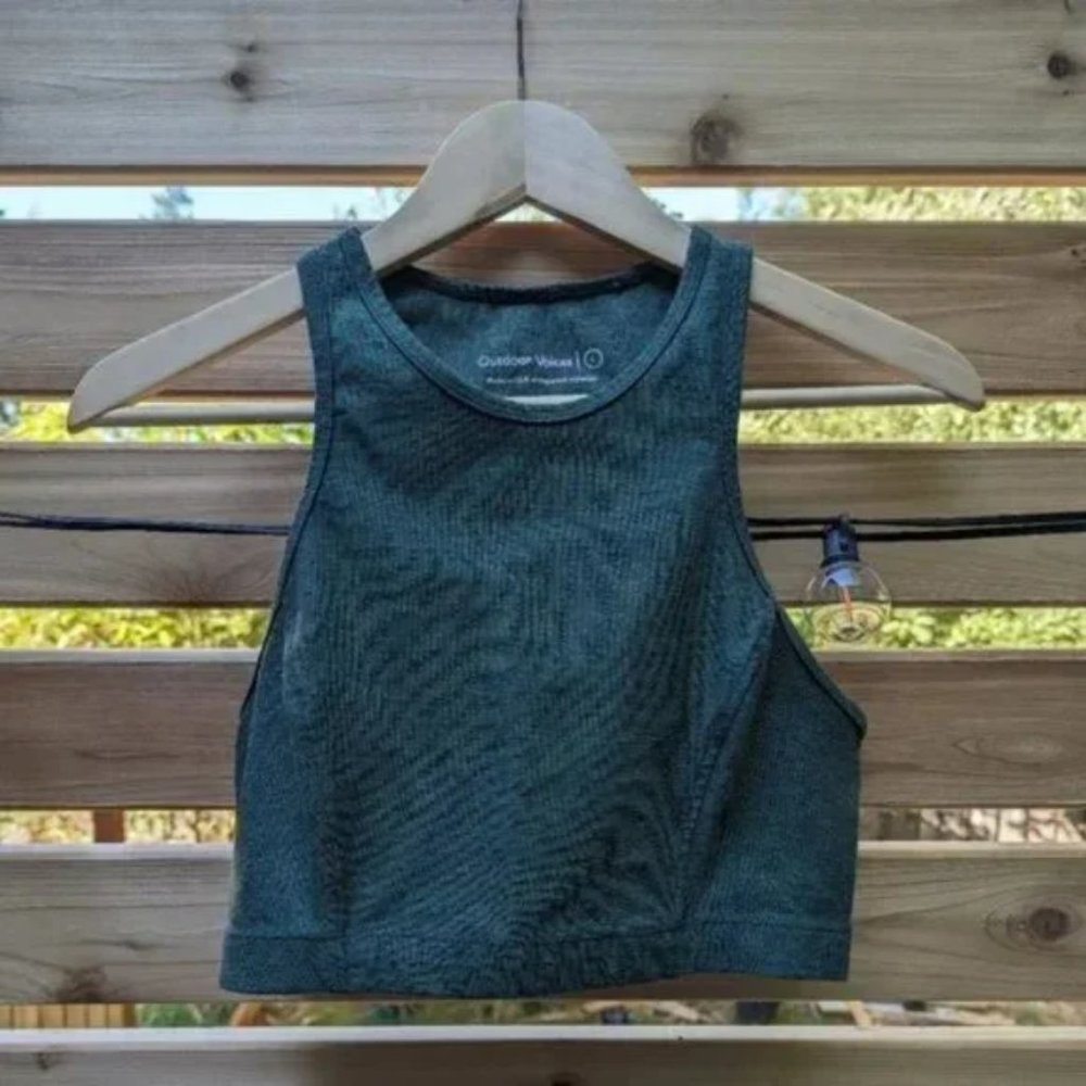 Outdoor Voices Green High Neck Sports Bra Large